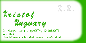 kristof ungvary business card